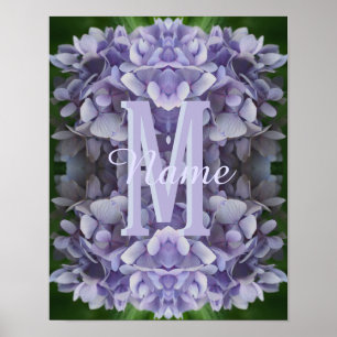 Anpassad monogram med din initiala namn Hortensia Poster