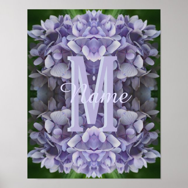 Anpassad monogram med din initiala namn Hortensia  Poster (Framsidan)