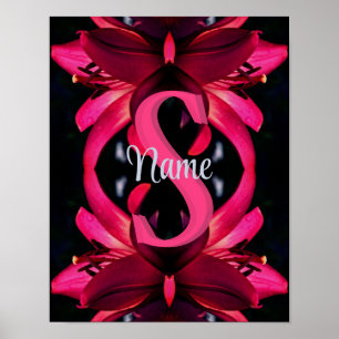 Anpassad monogram med din initiala namn lily bloms poster