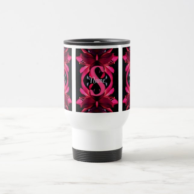 Anpassad monogram med din initiala namn lily bloms resemugg (Center)