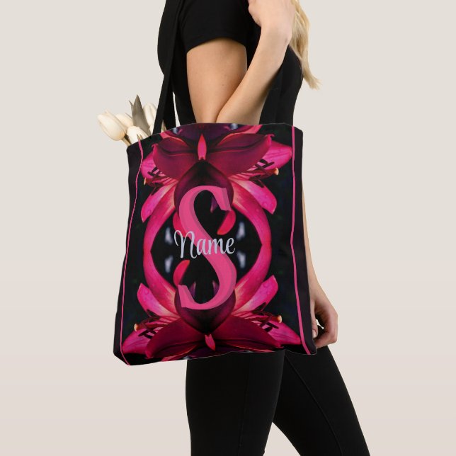 Anpassad monogram med din initiala namn lily bloms tygkasse (Närbild)
