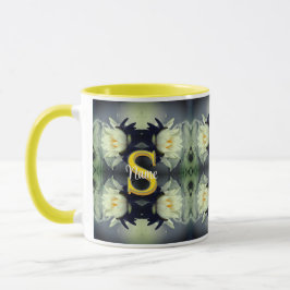 Anpassad monogram med din initiala namn Lotusblomm Mugg