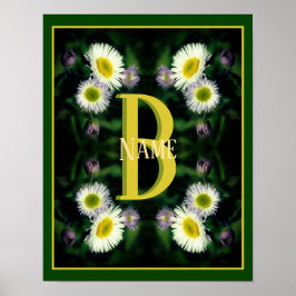 Anpassad monogram med din initiala namn prydnad Da Poster