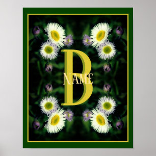 Anpassad monogram med din initiala namn prydnad Da Poster