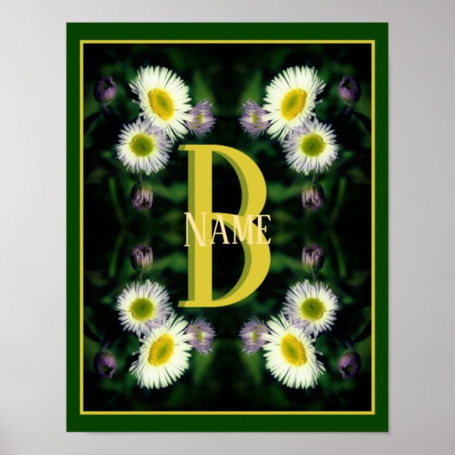 Anpassad monogram med din initiala namn prydnad Da Poster (Framsidan)