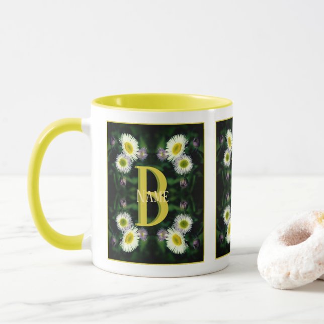 Anpassad monogram med din initiala namn prydnad på mugg (Med munk)