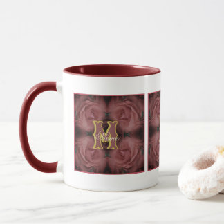 Anpassad monogram med din initiala namn vintage ro mugg