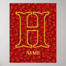 Anpassad monogram med din initiala och namn på ekb poster
