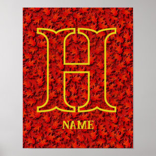 Anpassad monogram med din initiala och namn på ekb poster