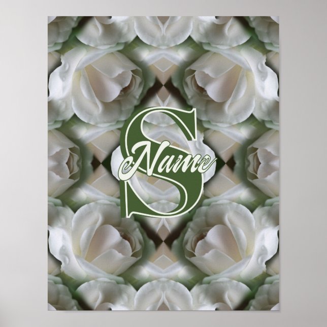 Anpassad monogram med din initialbokstav och namn  poster (Framsidan)