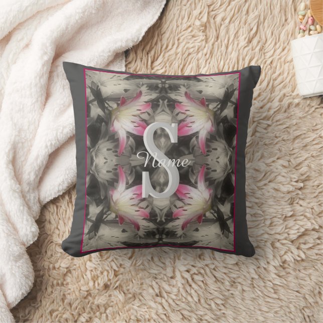 Anpassad monogram med dina initialer och namn på g kudde (Filt)