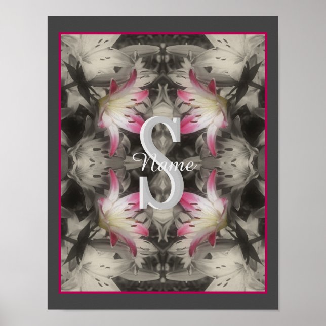 Anpassad monogram med dina initialer och namn på g poster (Framsidan)