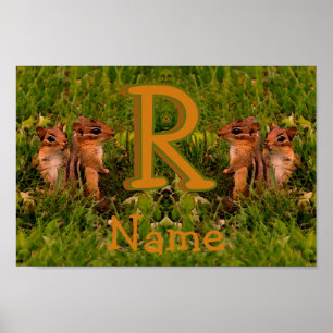Anpassad monogram med dina initialer på namnet Chi Poster