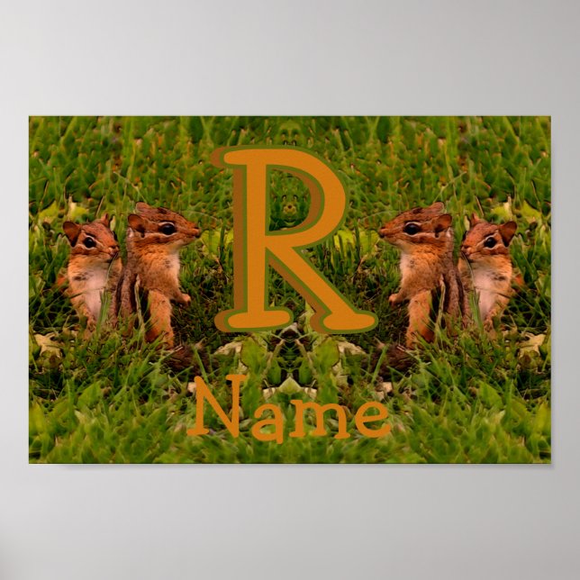 Anpassad monogram med dina initialer på namnet Chi Poster (Framsidan)
