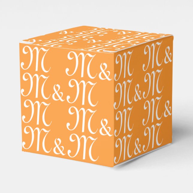 Anpassad monogram med initialer i saffransmönster presentaskar (Framsidan Sidan)
