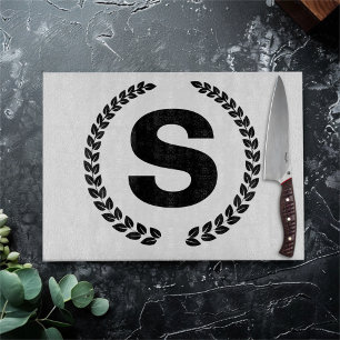 Anpassad monogram med lagerblad