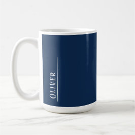 Anpassad monogram, modern mörkblå kaffemugg