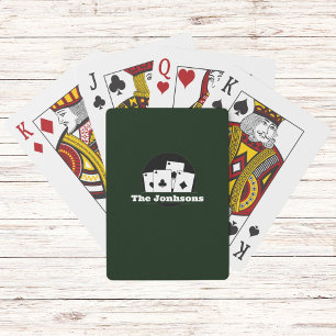 Anpassad monogram mörkgrön spelkortlek casinokort