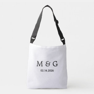 Anpassad monogram och datum personlig axelväska