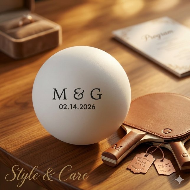 Anpassad Monogram och Datum Personlig Pingisboll (Custom Monogram and Date Personalized Ping Pong Ball)