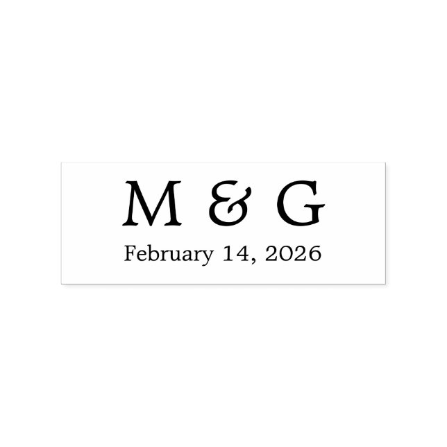 Anpassad monogram och datum Personlig trästämpel Stämpel (Stämplad)
