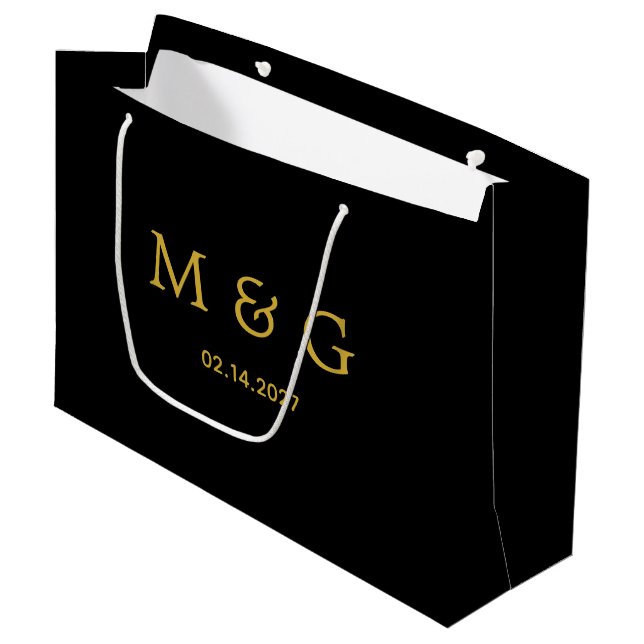 Anpassad monogram och datum symbol för kärlek Svar (Framsidan Vinklad)