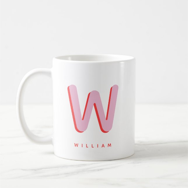 Anpassad Monogram och Namn Kaffe Kaffemugg (Vänster)