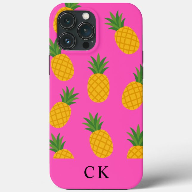 Anpassad monogram  Pineapple Case-Mate iPhone-fodr (Baksida)