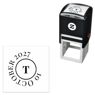 Anpassad monogram redigerbar självfärgande stämpel