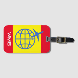 Anpassad monogram-resagemärkning bagagebricka