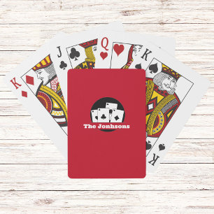 Anpassad monogram röd spelkortlek casinokort