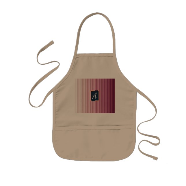 Anpassad Monogram Rosa Gradient Vertikal Barn Aprl Barnförkläde (Framsidan)