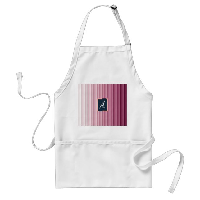 Anpassad monogram rosa gradient vertikal budget to förkläde (Framsidan)