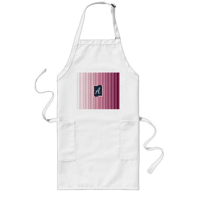 Anpassad monogram rosa gradient vertikal lång förk långt förkläde (Framsidan)
