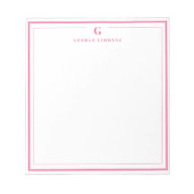 Anpassad monogram rosa kant brevpapper 