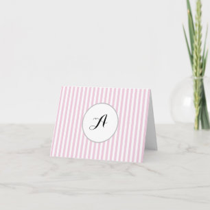 Anpassad monogram rosa randig Parisan Tack Kort