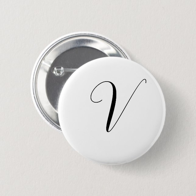 Anpassad monogram skript initial knapp (Framsida & baksida)