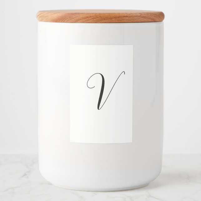 Anpassad monogram skript initial mat etikett (Framsida)