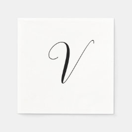 Anpassad monogram skript initial pappersservett