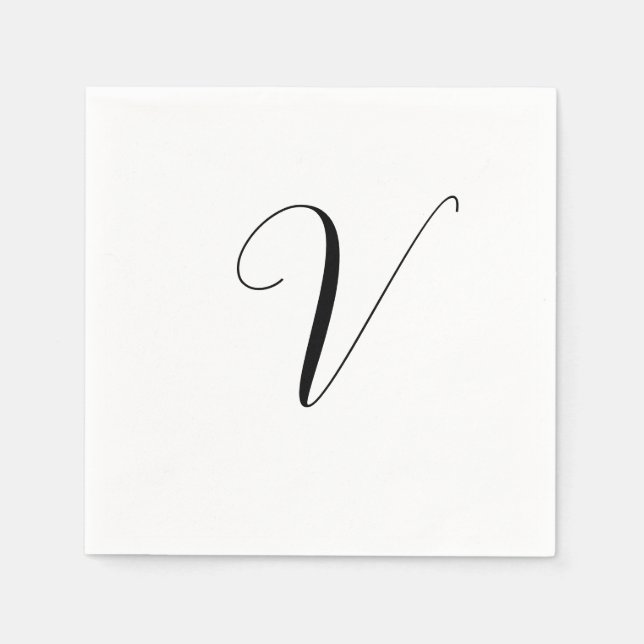 Anpassad monogram skript initial pappersservett (Framsidan)