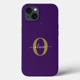 Anpassad Monogram-skript Namn Lila White Guld