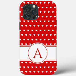 Anpassad monogram-slagande röd och vit iPhone-fodr