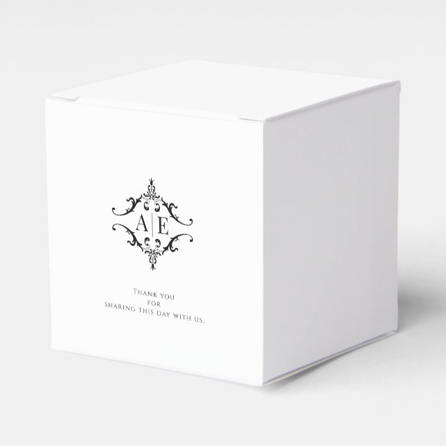 Anpassad Monogram Tack Kort Presentaskar (Framsidan Sidan)