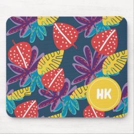 Anpassad monogram tropisk blom- hawaii exotisk  musmatta