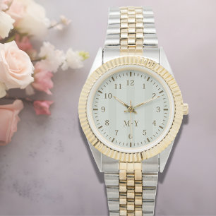Anpassad monogram tvåtons arvsur armbandsur