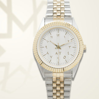 Anpassad monogram tvåtons guld | Elegant gåva Armbandsur