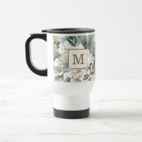 Anpassad monogram vattenfärg blommor