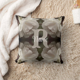 Anpassad monogram vintage rosor personlig kudde