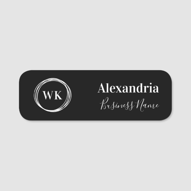 Anpassad monogramanställd namnbricka (Framsida)