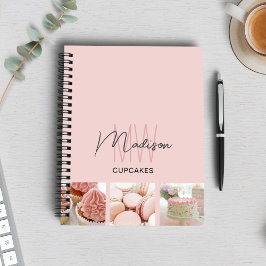 Anpassad monogramlogotyp Foto Bageri Rosa Anteckningsbok